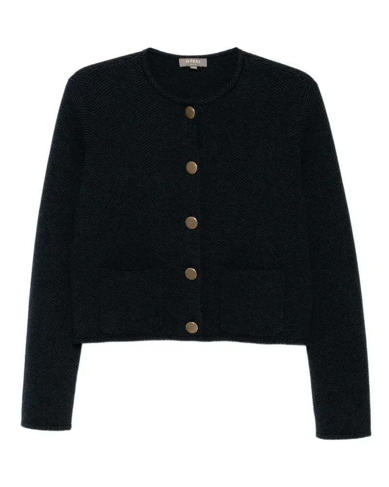 N.Peal Jacke aus Jacquard - Blau Blau