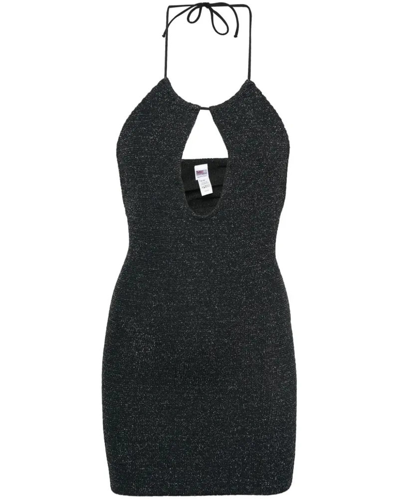 MC2 Saint Barth Palmer Minikleid aus Lurex - Schwarz Schwarz