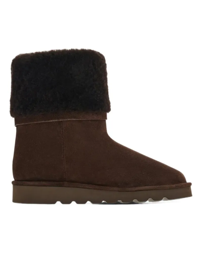 Ferragamo Stiefel mit Pelzfutter und Hug-Schnalle - Braun Braun