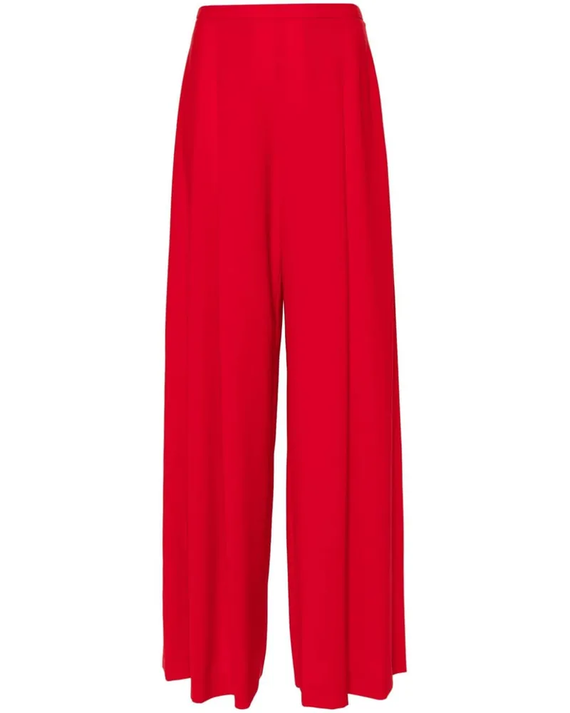 Carolina Herrera New York Wide-Leg-Hose mit Bundfalten - Rot Rot
