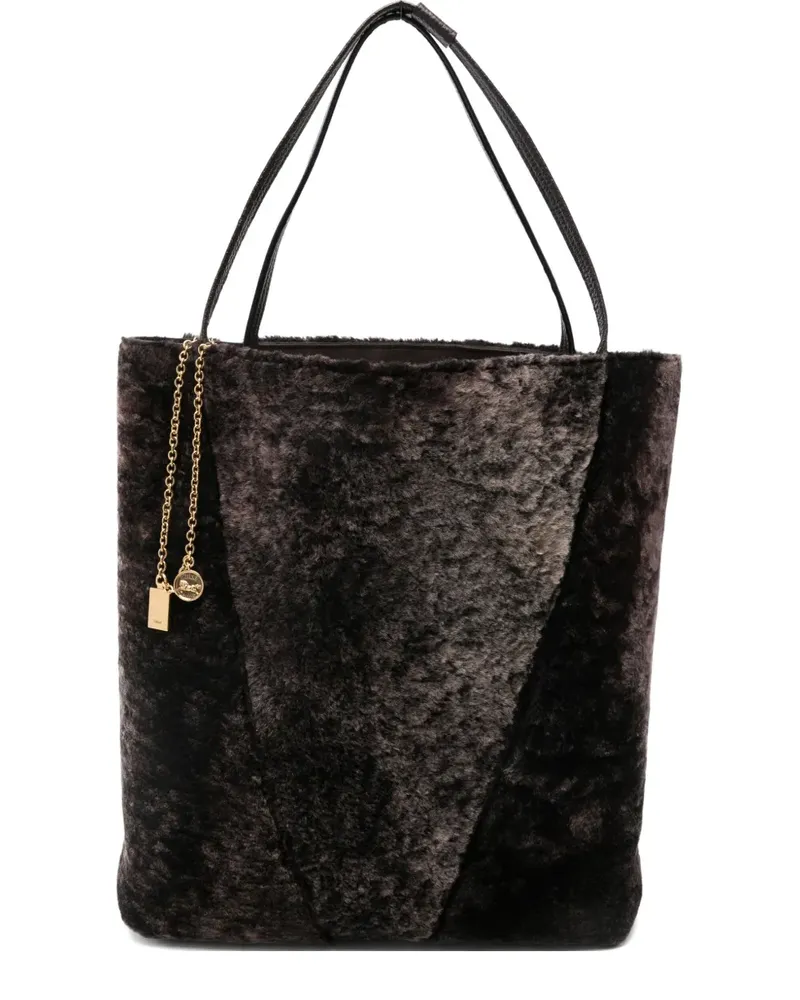Chloé Spin shearling tote bag - Braun Braun
