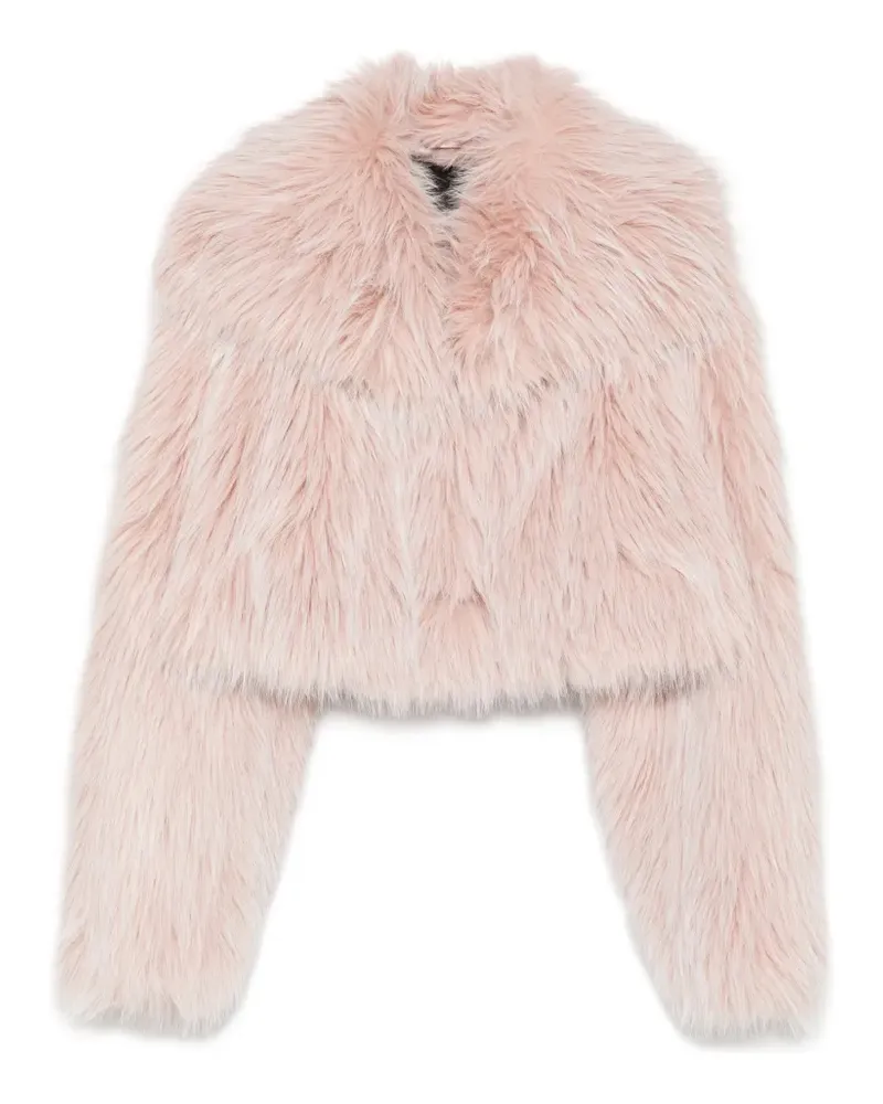 Patrizia Pepe Flauschige Cropped-Jacke - Rosa Rosa