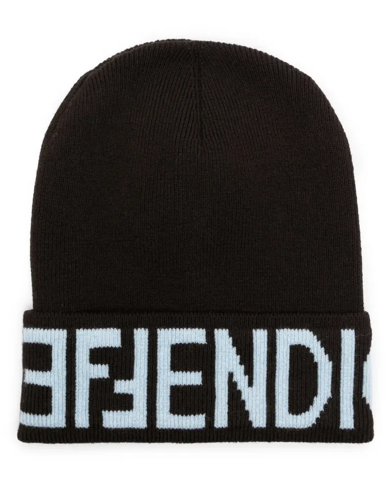 Fendi Beanie mit FF-Motiv - Braun Braun
