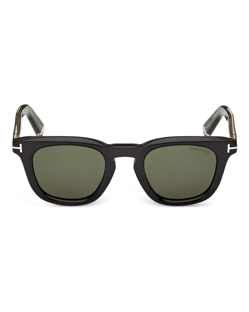 Tom Ford Sonnenbrille mit rundem Gestell - Schwarz Schwarz