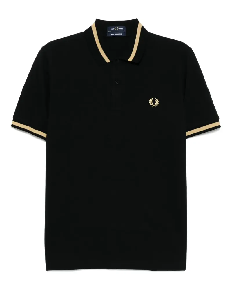 Fred Perry Poloshirt mit Logo-Stickerei - Schwarz Schwarz