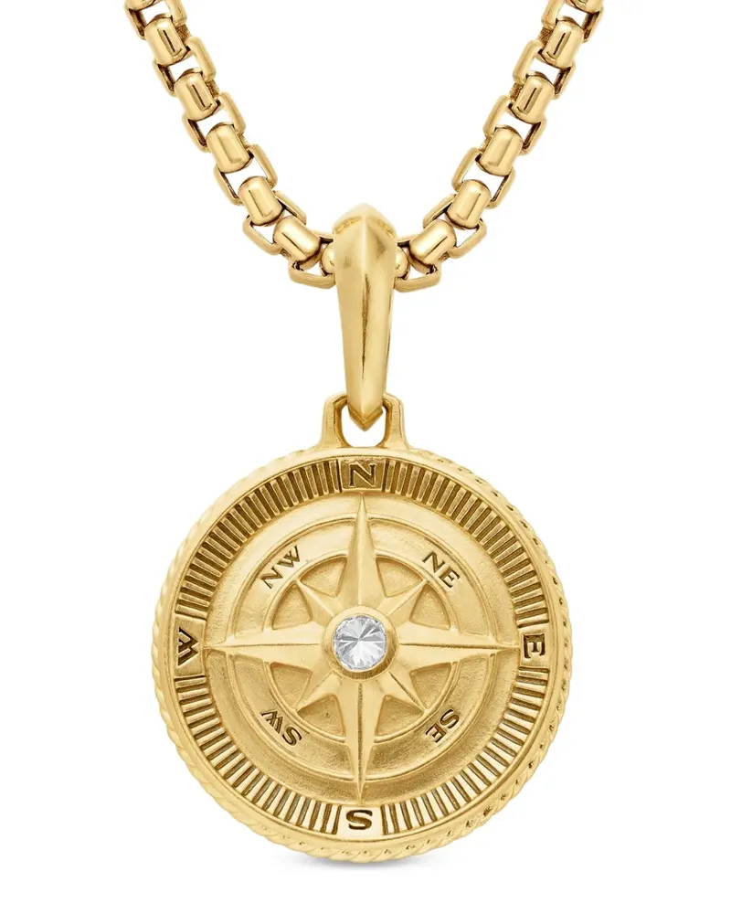 David Yurman 18kt Maritime Compass Gelbgoldamulett mit Diamant 29,5mm Gold