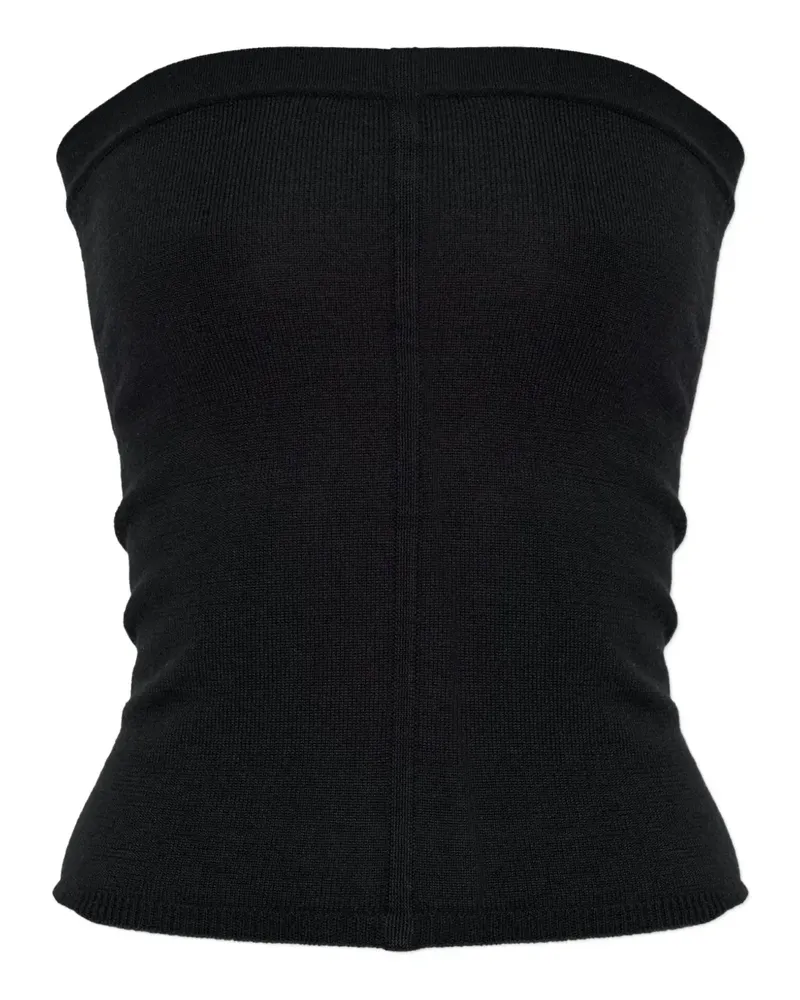 Rick Owens ribbed tube top - Schwarz Schwarz