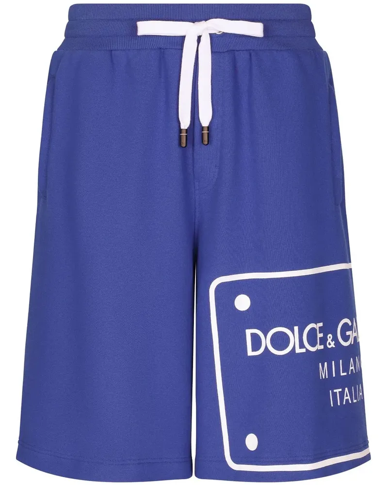 Dolce & Gabbana Joggingshorts mit Logo-Print - Blau Blau
