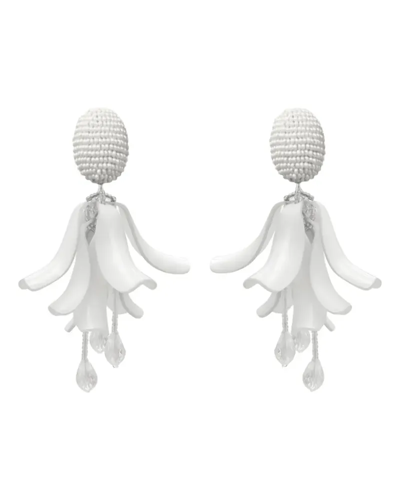Oscar de la Renta Ohrringe mit Blumen - Weiß Weiß