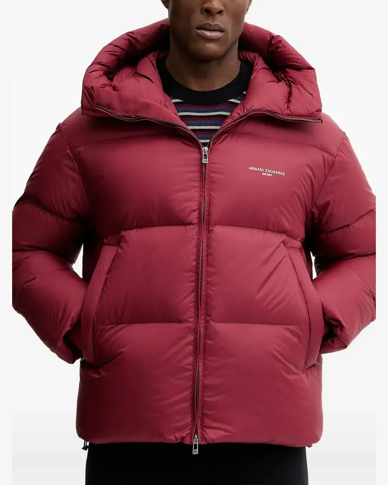Armani Exchange logo-print padded jacket - Rot Rot