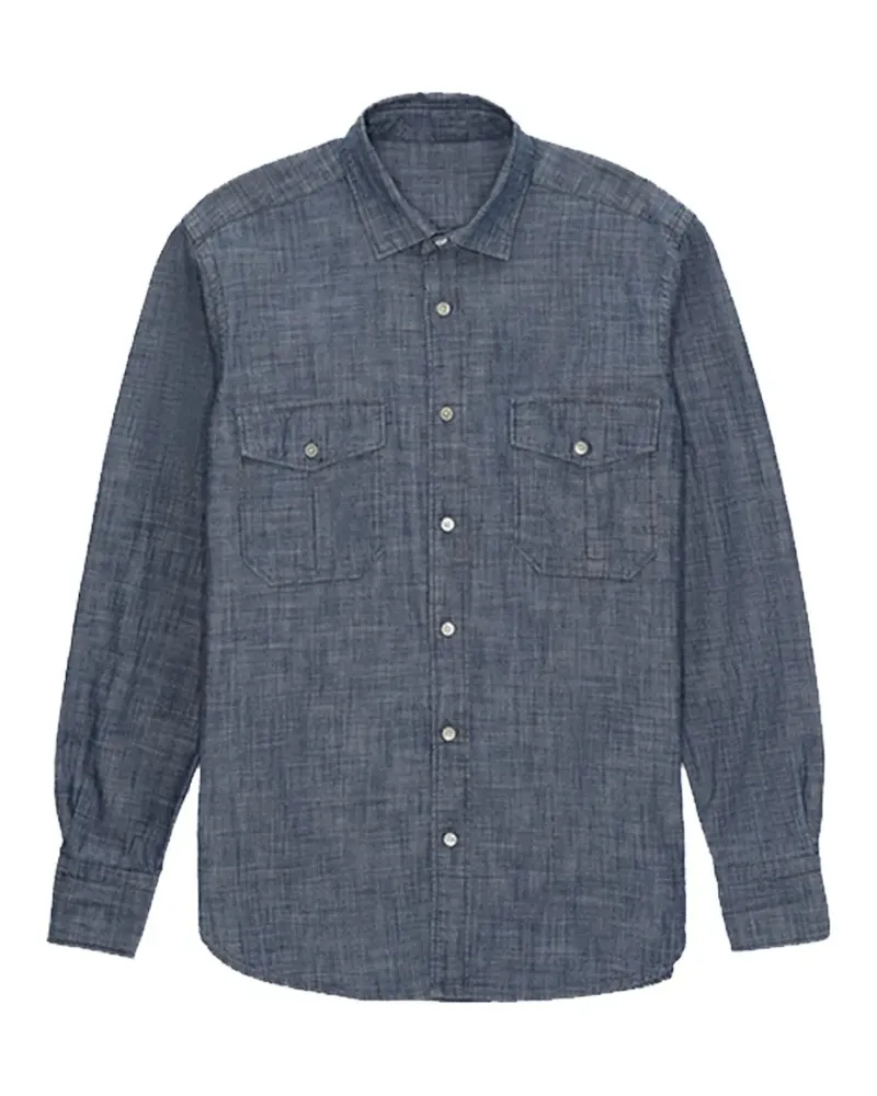 Fortela Sheep front-pockets shirt - Blau Blau