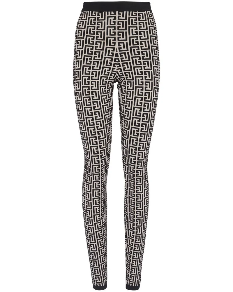 Balmain Leggings mit hohem Bund - Schwarz Schwarz