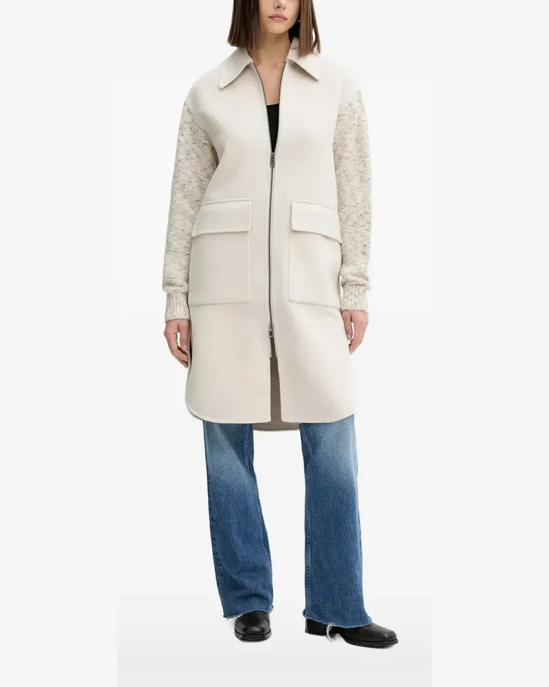 Desigual knit sleeve pocket coat - Nude Nude