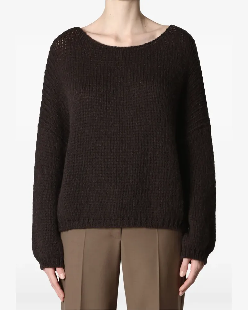 Roberto Collina Pullover mit U-Boot-Ausschnitt - Braun Braun