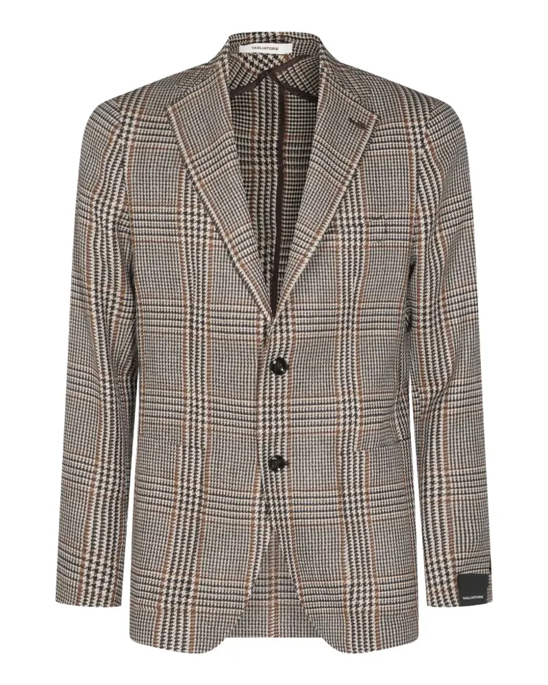 Tagliatore check-pattern virgin wool blazer - Braun Braun