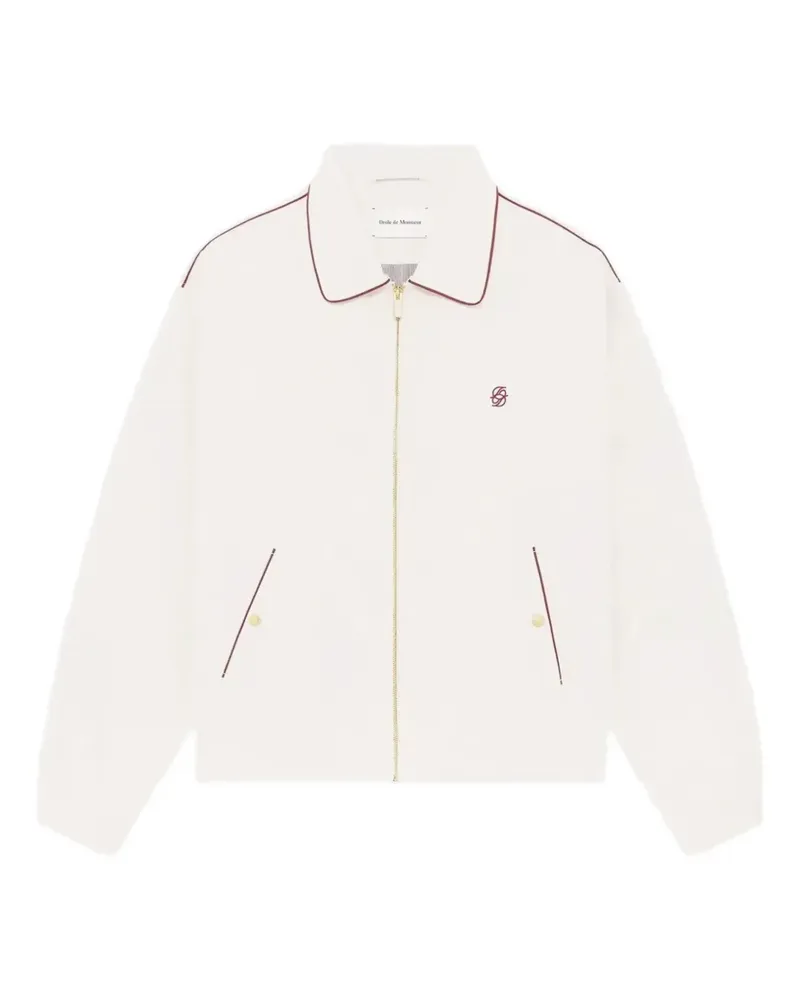 Drôle de Monsieur embroidered cotton blouson jacket - Nude Nude