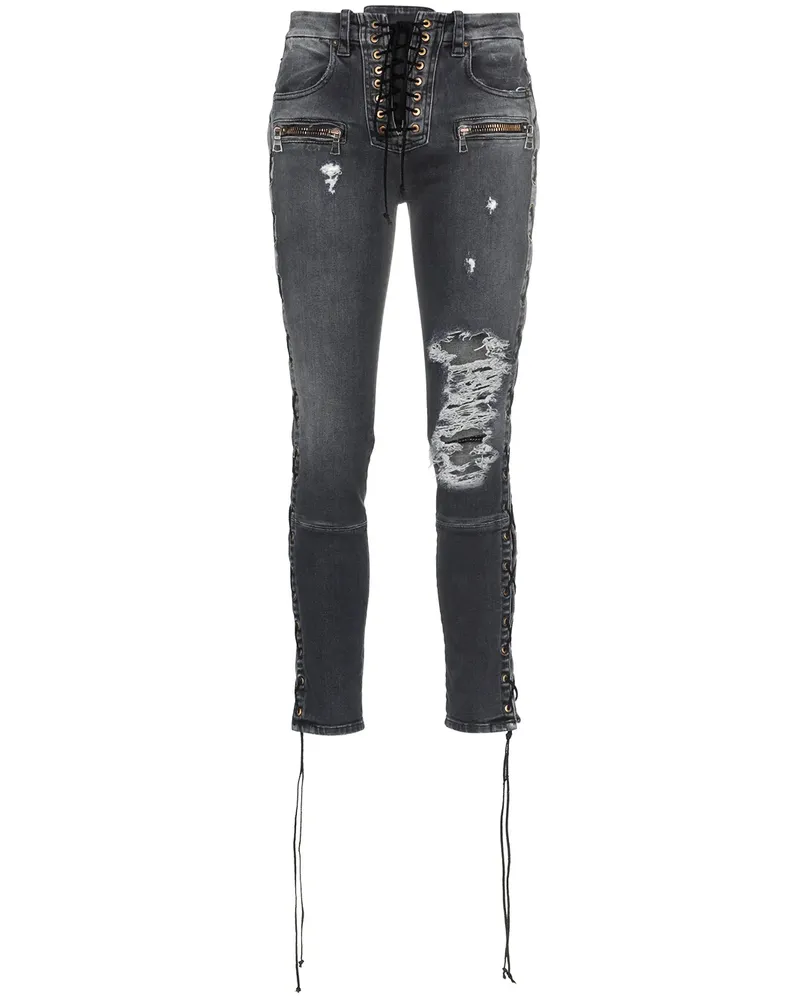 Unravel Skinny-Jeans mit Stone-Wash-Effekt - Grau Grau