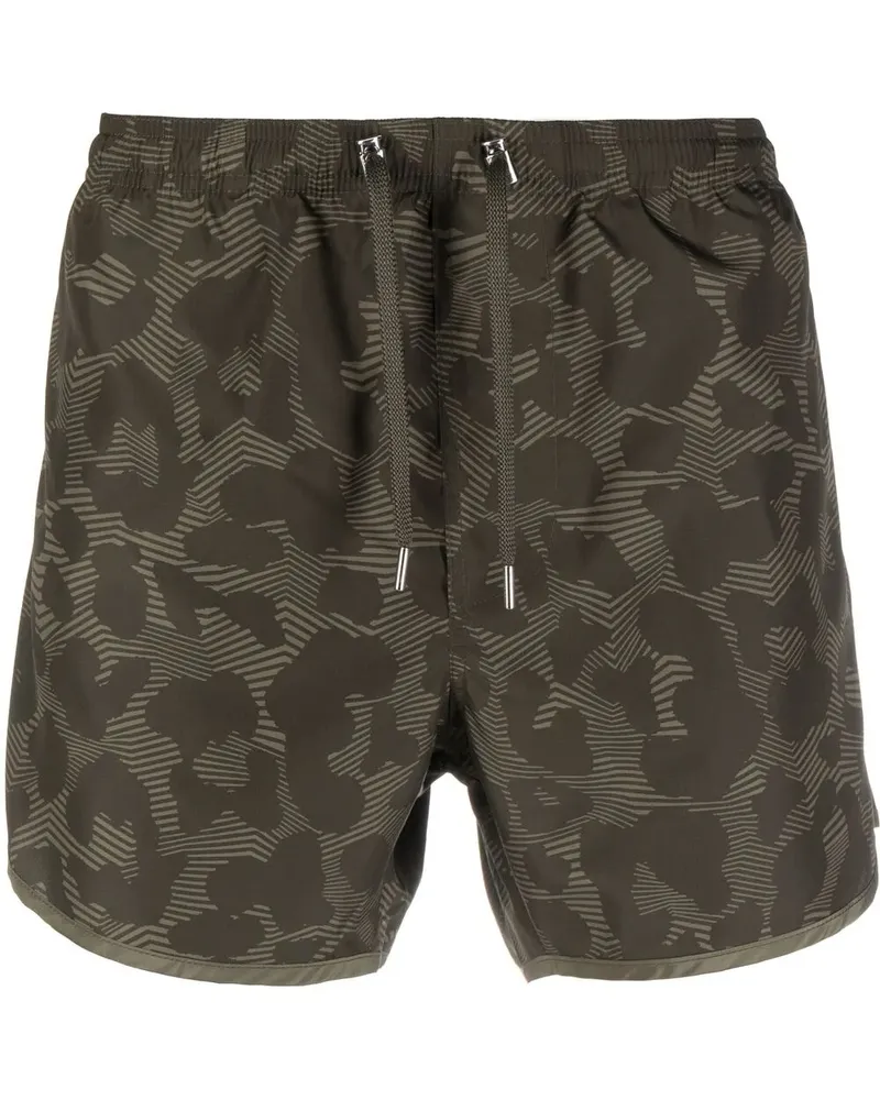 Neil Barrett Badeshorts mit Leoparden-Print - Grün Grün