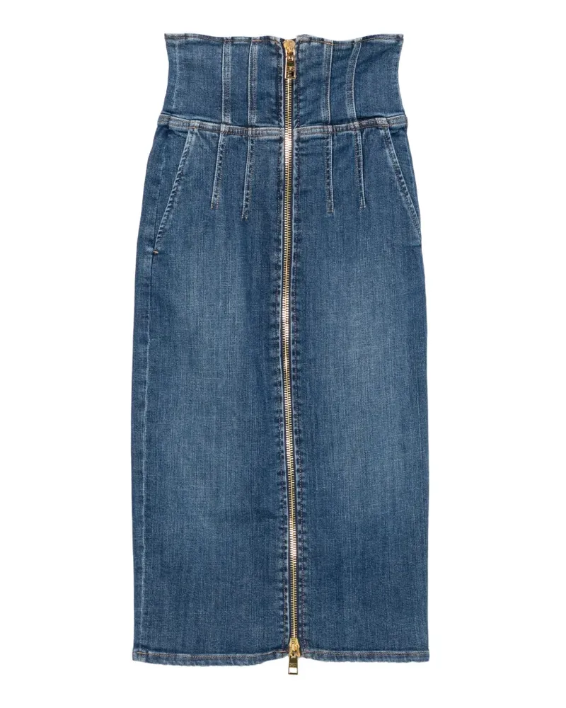 Elisabetta Franchi Midirock mit hohem Bund - Blau Blau