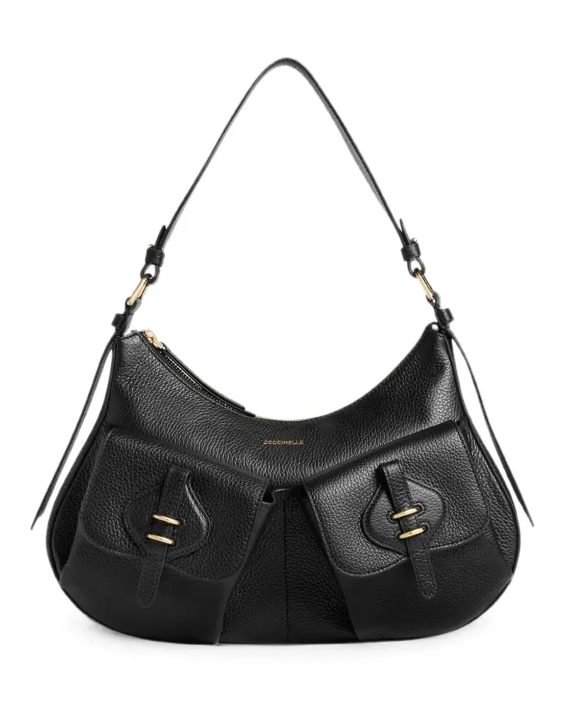 Coccinelle Mittelgroße Mavery Pocket Schultertasche - Schwarz Schwarz