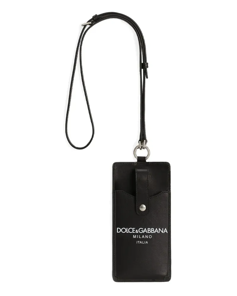 Dolce & Gabbana Handyhülle aus Leder - Schwarz Schwarz