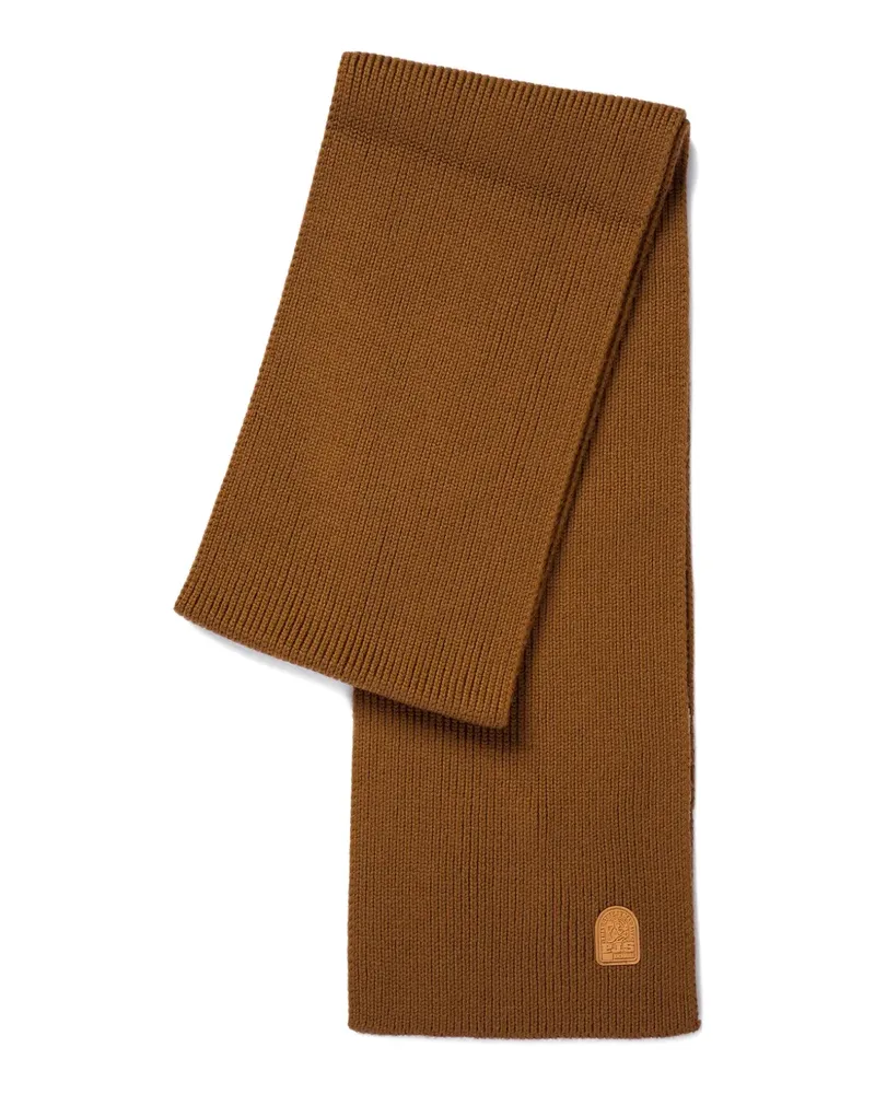 Parajumpers Schal aus Merinowolle mit Logo-Schild - Braun Braun
