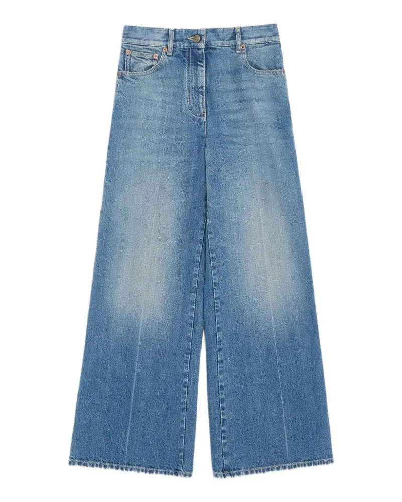 Valentino Garavani whiskering-effect jeans - Blau Blau