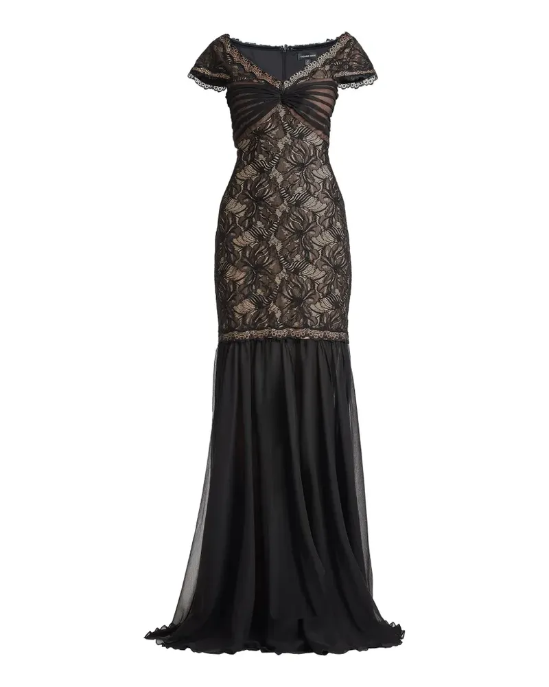 Tadashi Shoji lace striped dress - Schwarz Schwarz