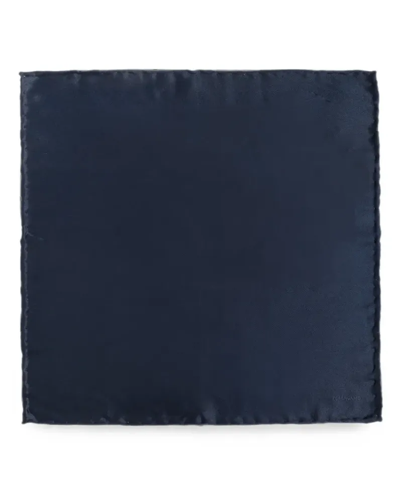 Ferragamo logo-debossed silk pocket square - Blau Blau