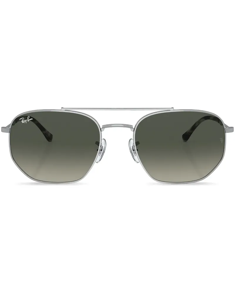 Ray Ban Sonnenbrille mit eckigem Gestell - Silber Silber