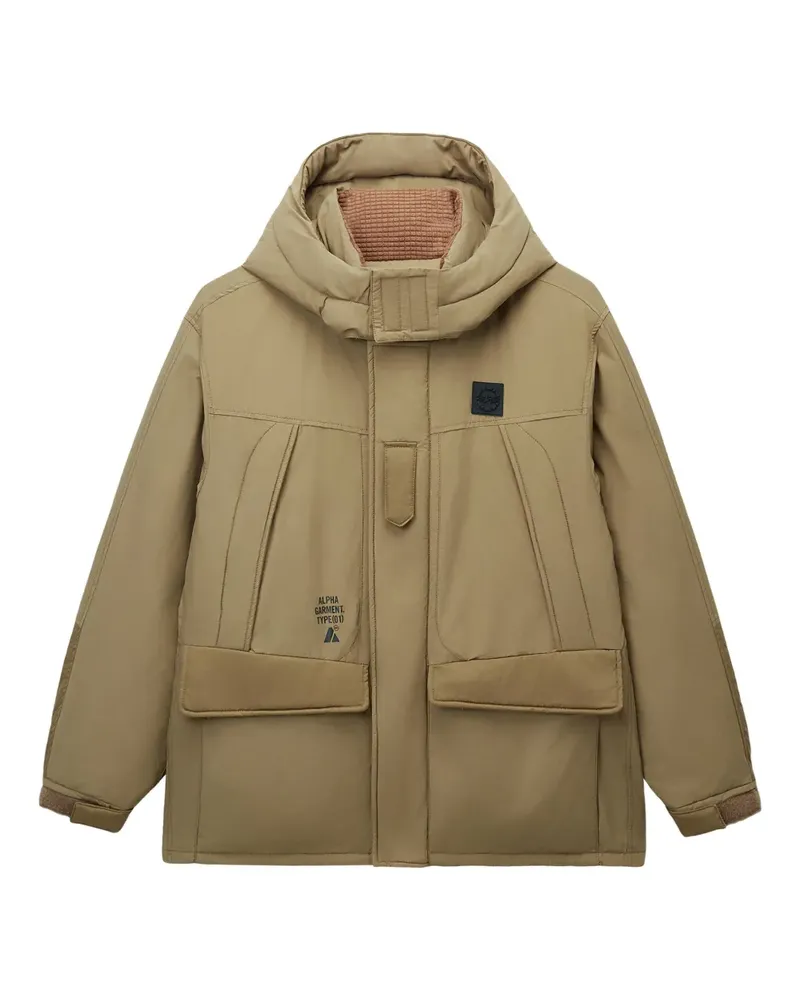 Alpha Industries Hoodie mit Klappentasche - Nude Nude