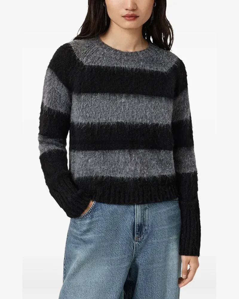 AllSaints Gestreifter Pullover - Schwarz Schwarz