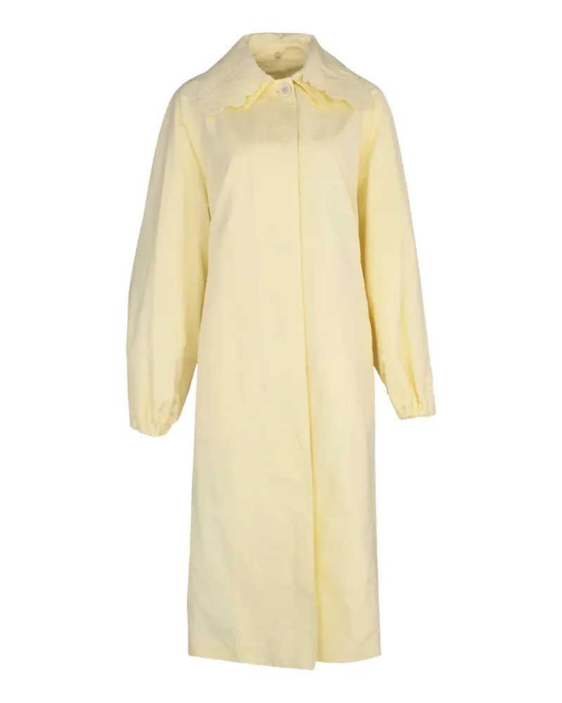 Fabiana Filippi embroidered-collar ottoman trench coat - Gelb Gelb