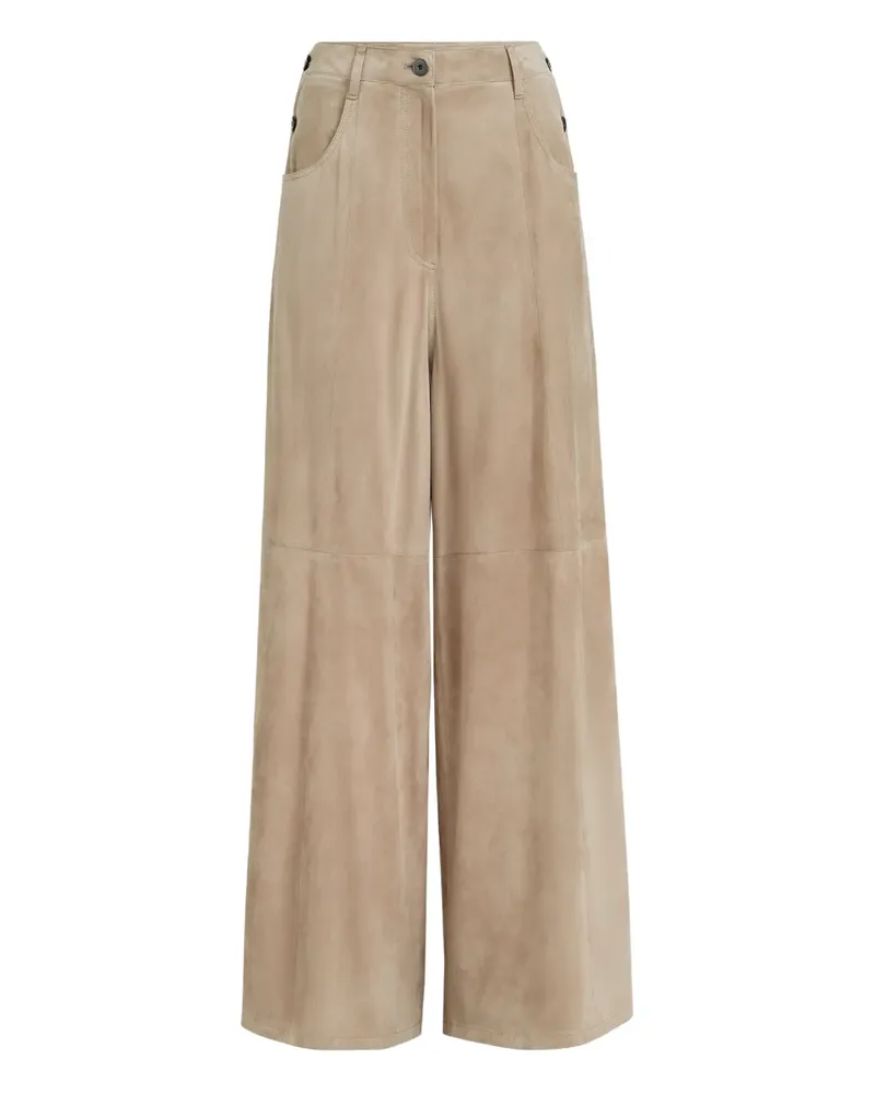 Brunello Cucinelli Wildlederhose mit Monili-Detail - Nude Nude