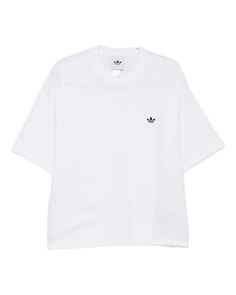 adidas logo-embroidered T-shirt - Weiß Weiß