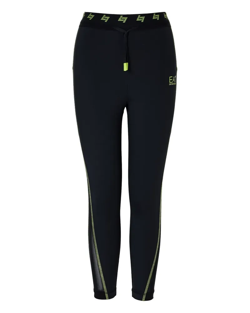 EA7 Leggings mit Logo - Schwarz Schwarz