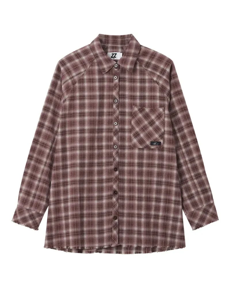 Izzue check frayed-edge shirt - Rosa Rosa