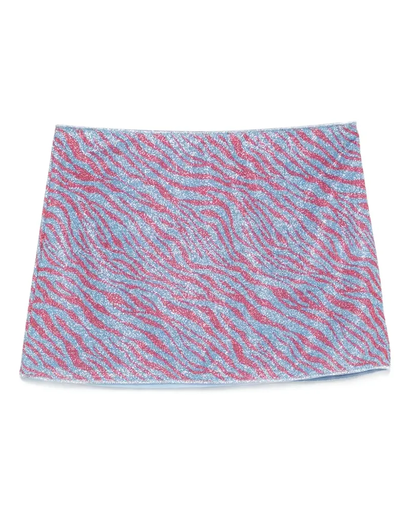 Oséree Animalier zebra-print mini beach skirt - Blau Blau