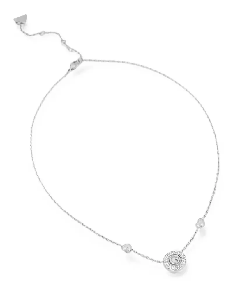 Guess G Talisman crystal-embellished heart-charm necklace - Silber Silber