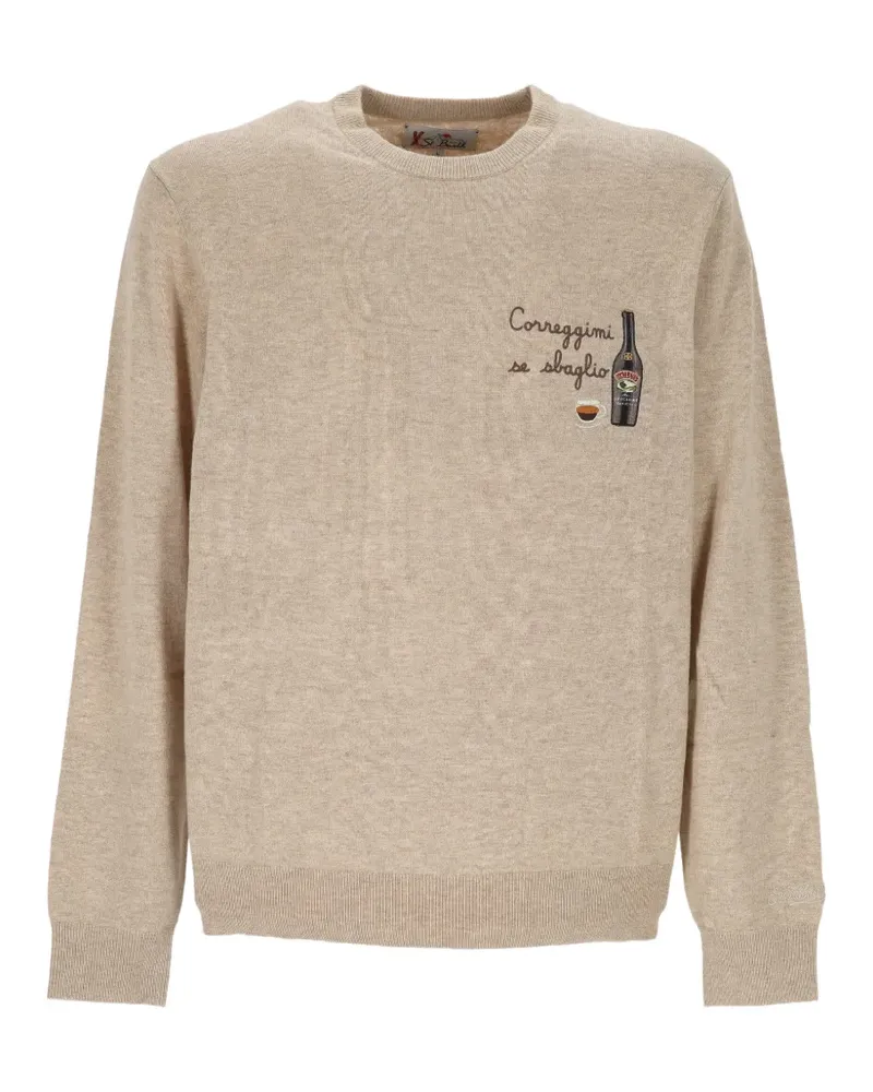 MC2 Saint Barth embroidered-motif sweater - Nude Nude
