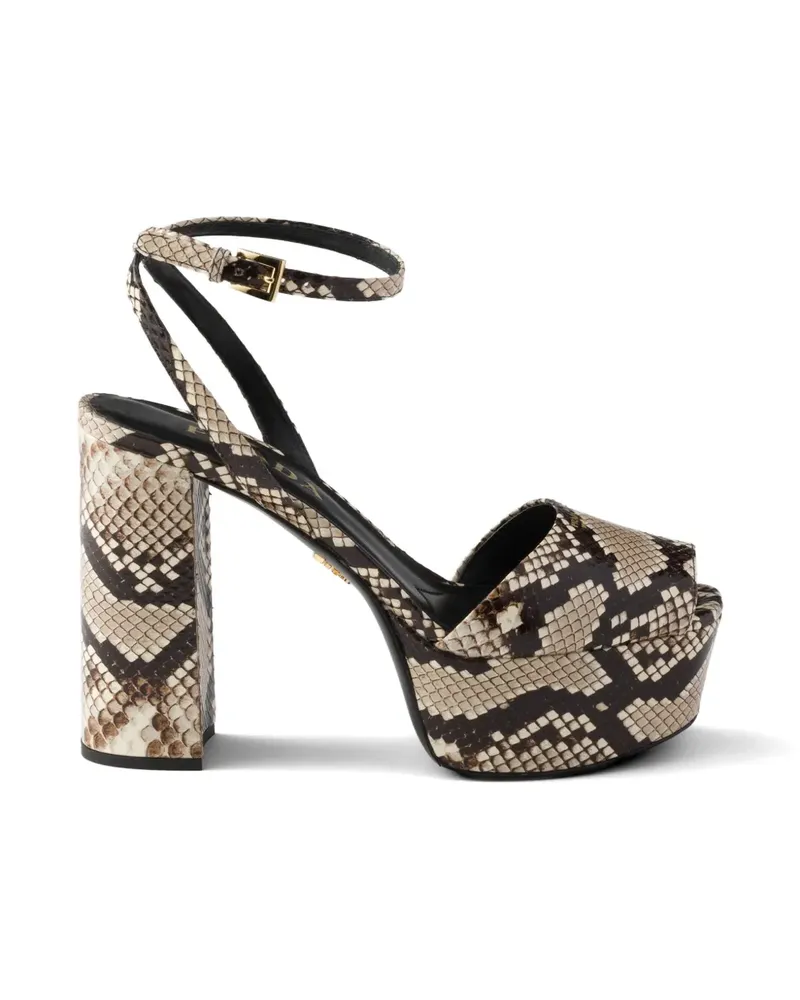 Prada Python-print Ayers leather platform sandals - Nude Nude