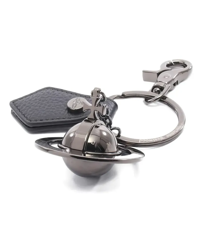 Vivienne Westwood Orb leather keyring - Silber Silber