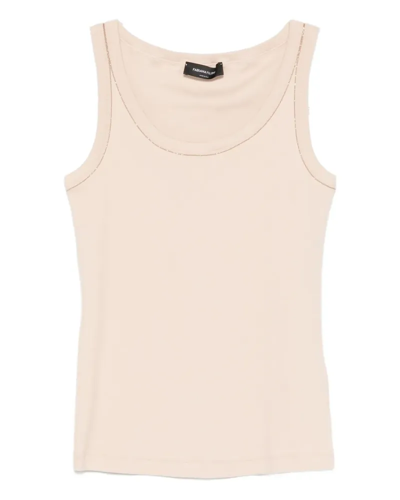 Fabiana Filippi Tanktop mit Perlenbesatz - Nude Nude