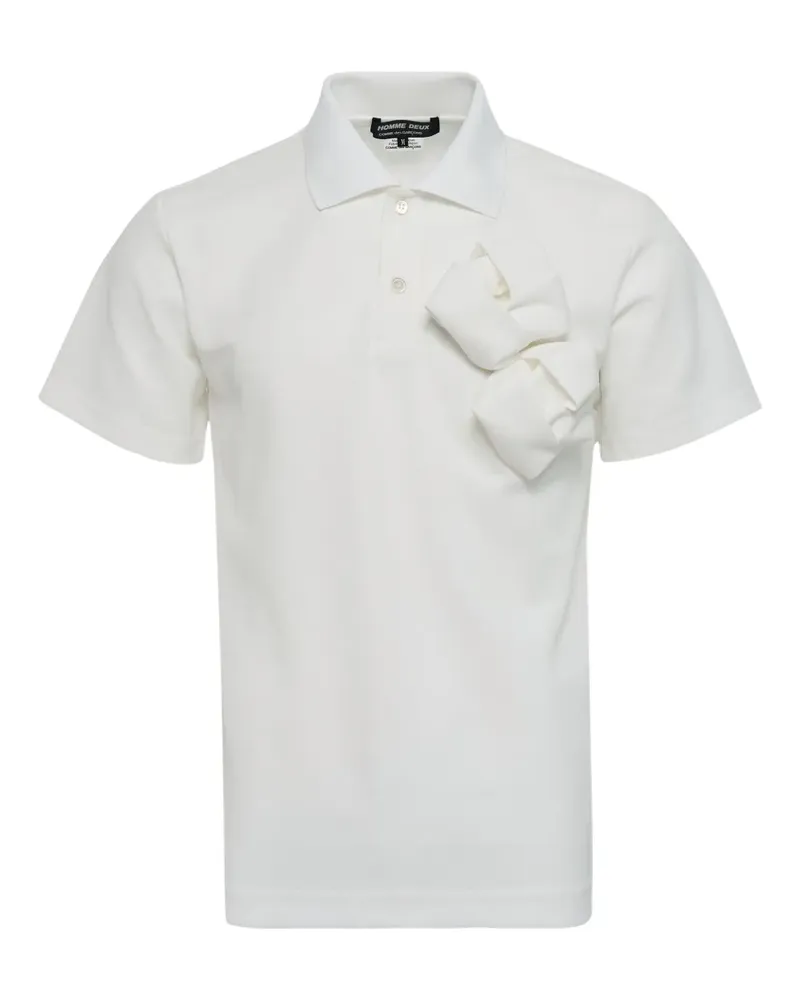 Comme des Garçons rosette polo shirt - Weiß Weiß