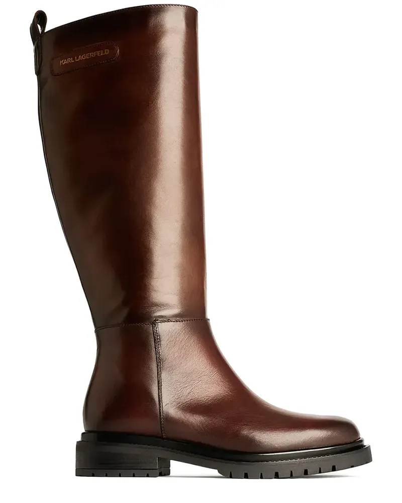 Karl Lagerfeld Stiefel mit Logo-Patch - Braun Braun