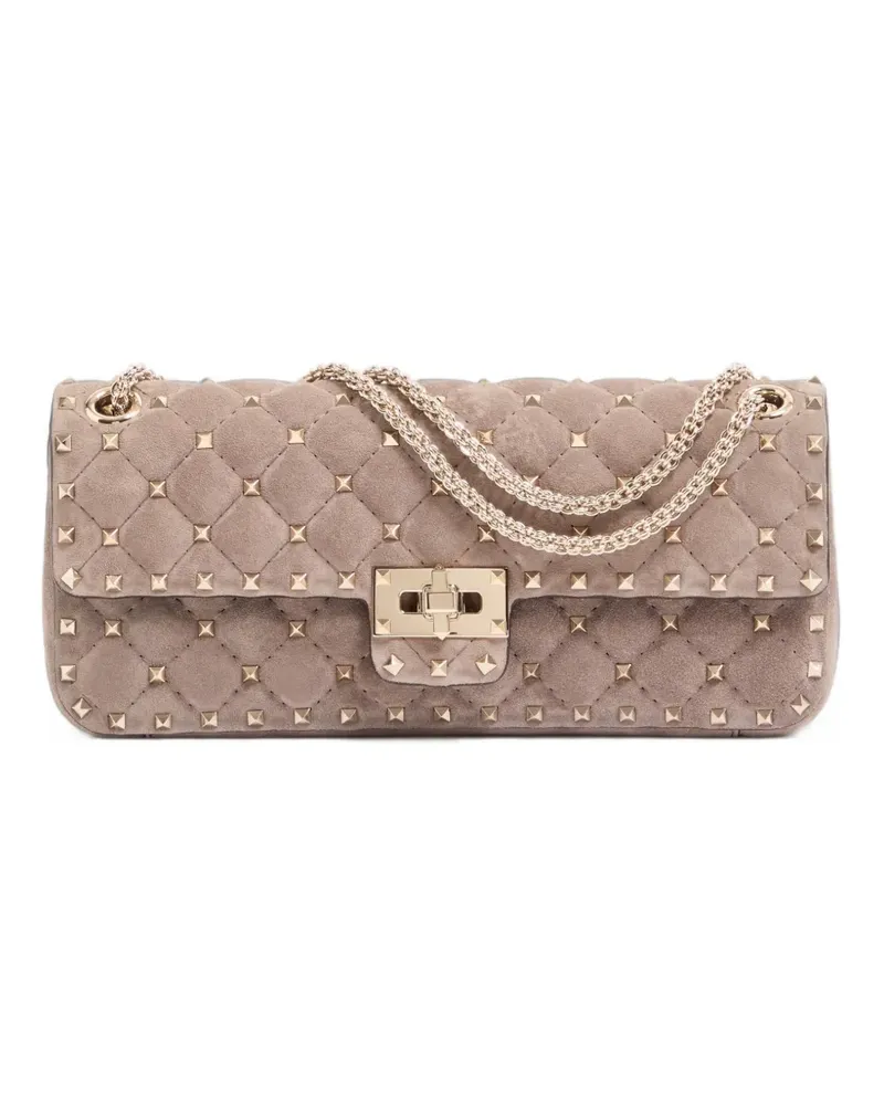 Valentino Garavani Mittelgroße Rockstud Spike Tasche aus Wildleder - Grau Grau