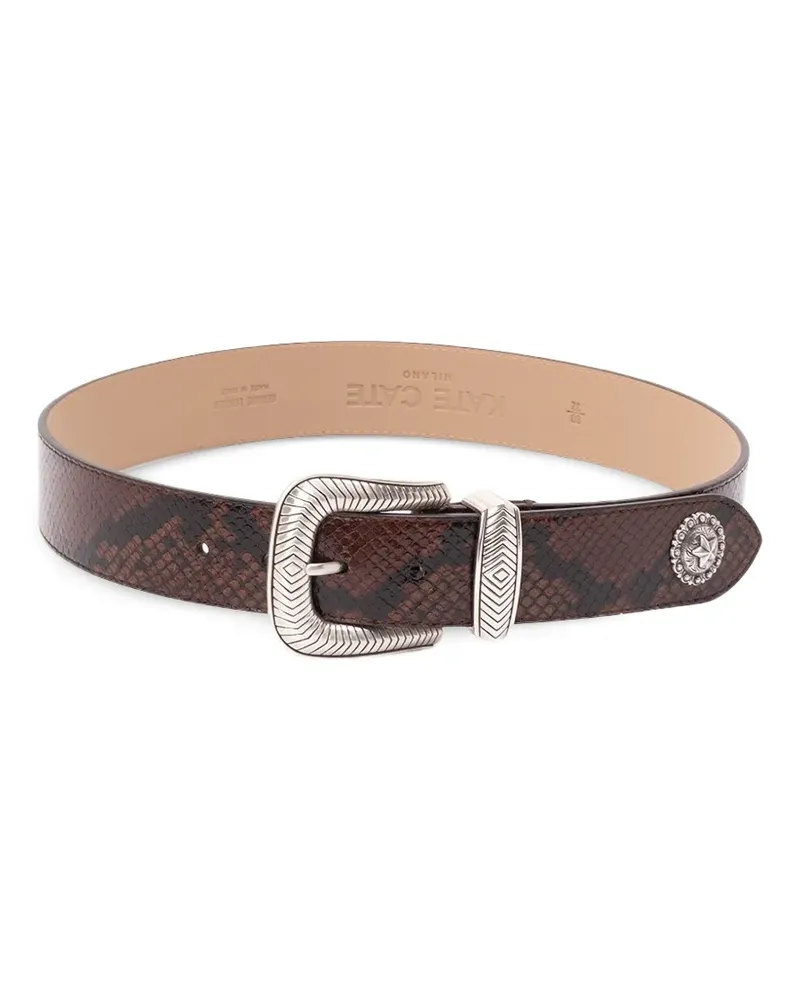 Kate Cate embossed leather belt - Braun Braun