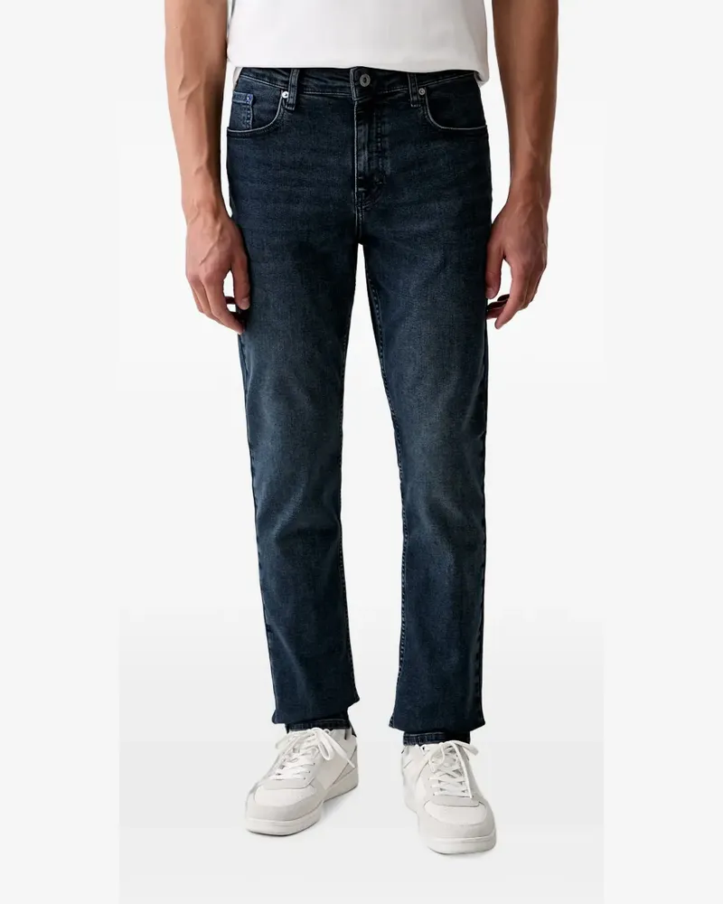 Karl Lagerfeld logo-patch straight-leg jeans - Blau Blau