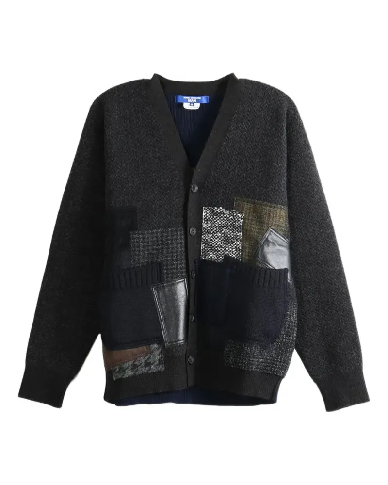 Junya Watanabe patchwork V-neck cardigan - Grau Grau