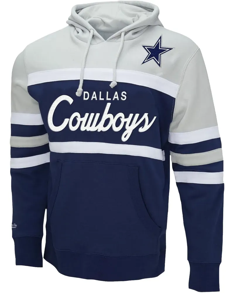 Mitchell & Ness NFL Head Coach Cowboys "Grey/Royal" Hoodie - Blau Blau